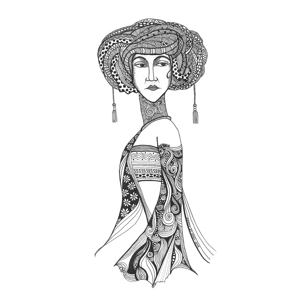 Pen Illustration - African Costume