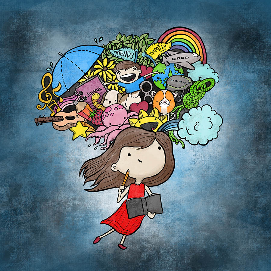 Colored Illustrations - Brain Storm